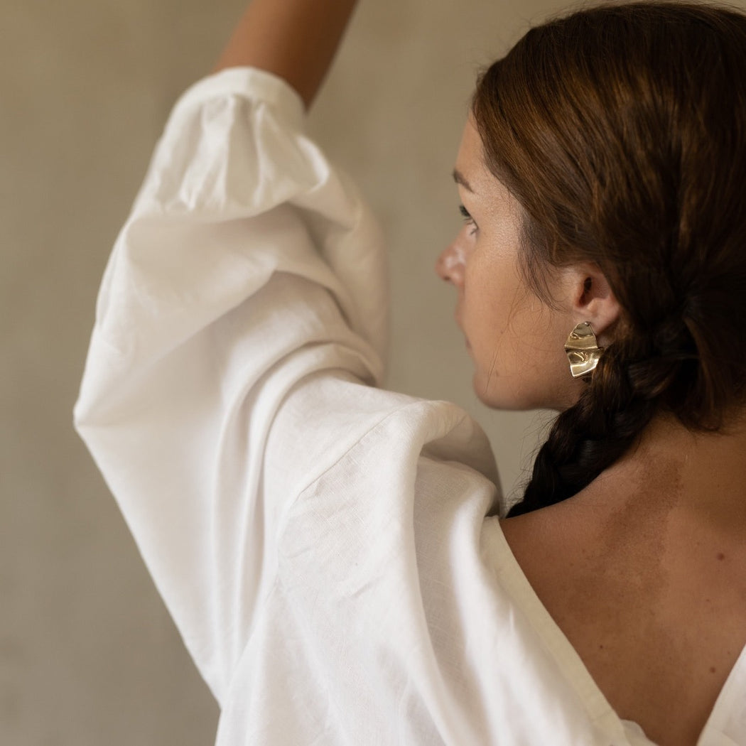 LINEN SOMERLUS DRESS IN MILK
