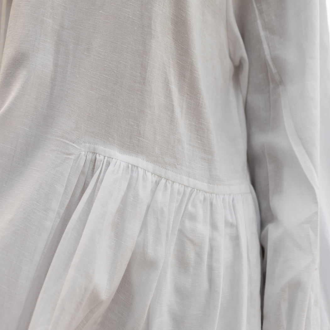 LINEN SOMERLUS DRESS IN MILK
