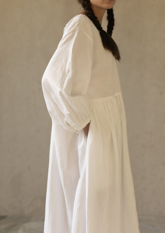 LINEN SEISOEN DRESS MILK
